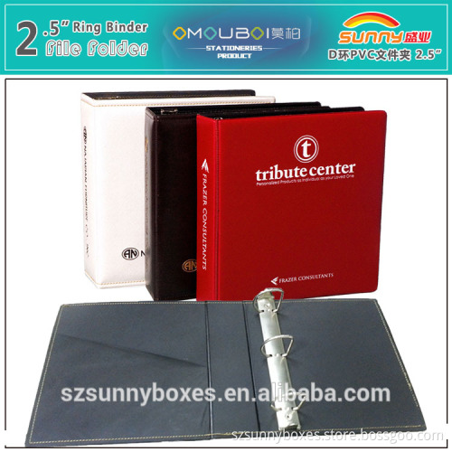 Custom Made Giant Leather Executive File Folder With Ring Binder Mechanism 2.5"